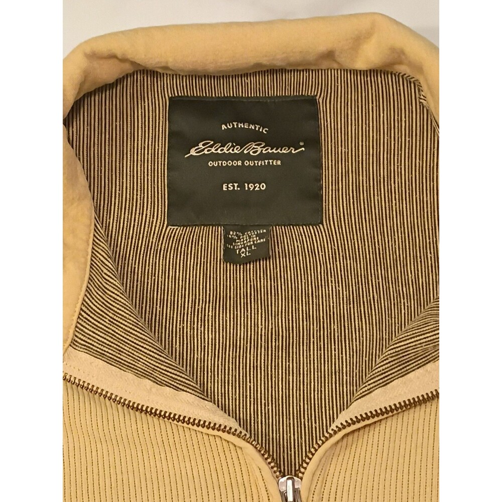 Eddie Bauer Sweater 1/4 Quarter Zip Pullover Cotton Poly XLT Collared Outdoor